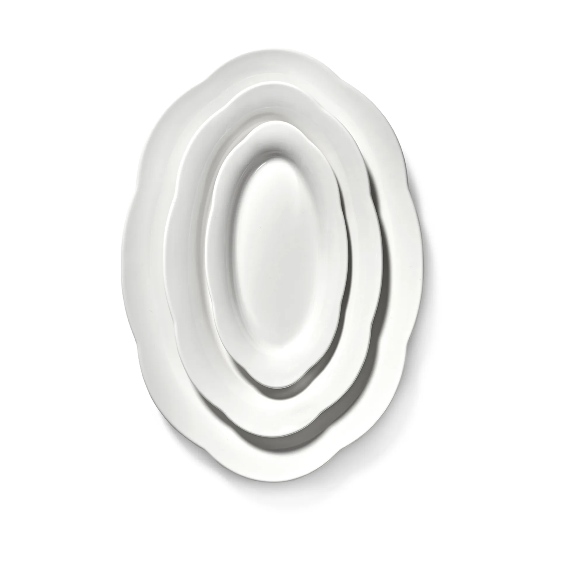 Plato hondo  Silhouette oval L 21x30 cm set de 2, White Serax