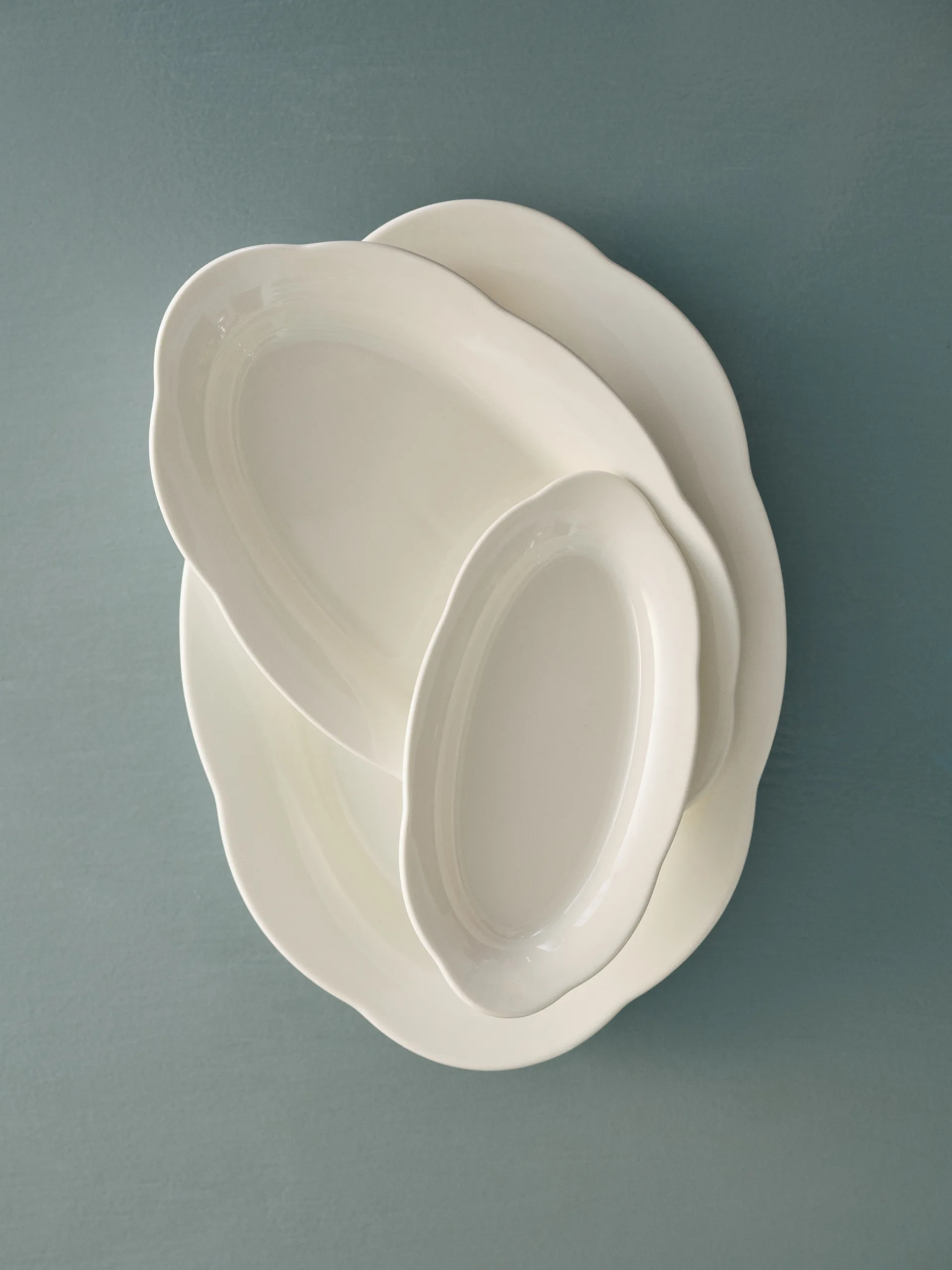 Plato hondo Silhouette oval M 15x24,5 cm set de 2, White Serax