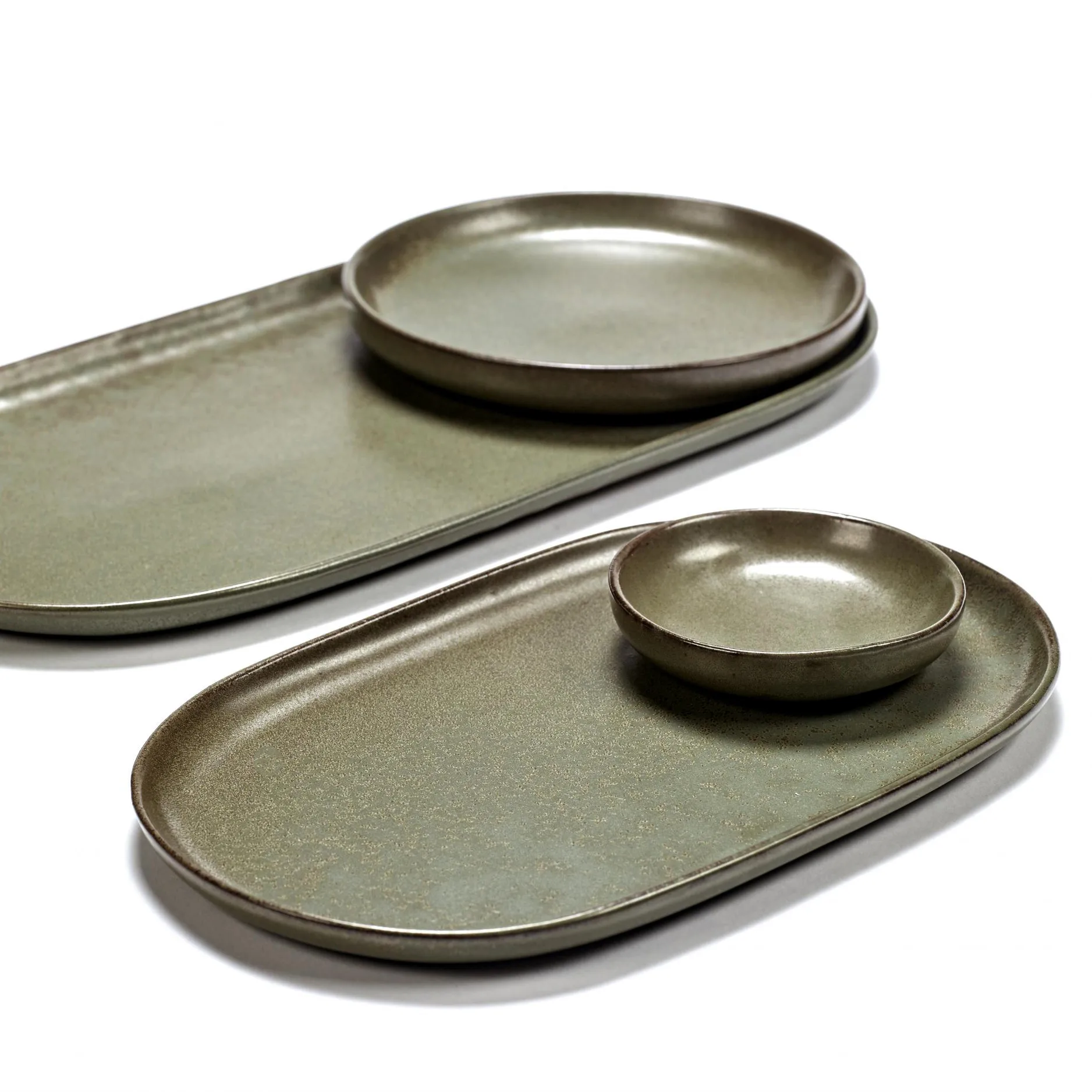 Plato para tapas Surface 15x25 cm, Camogreen Serax