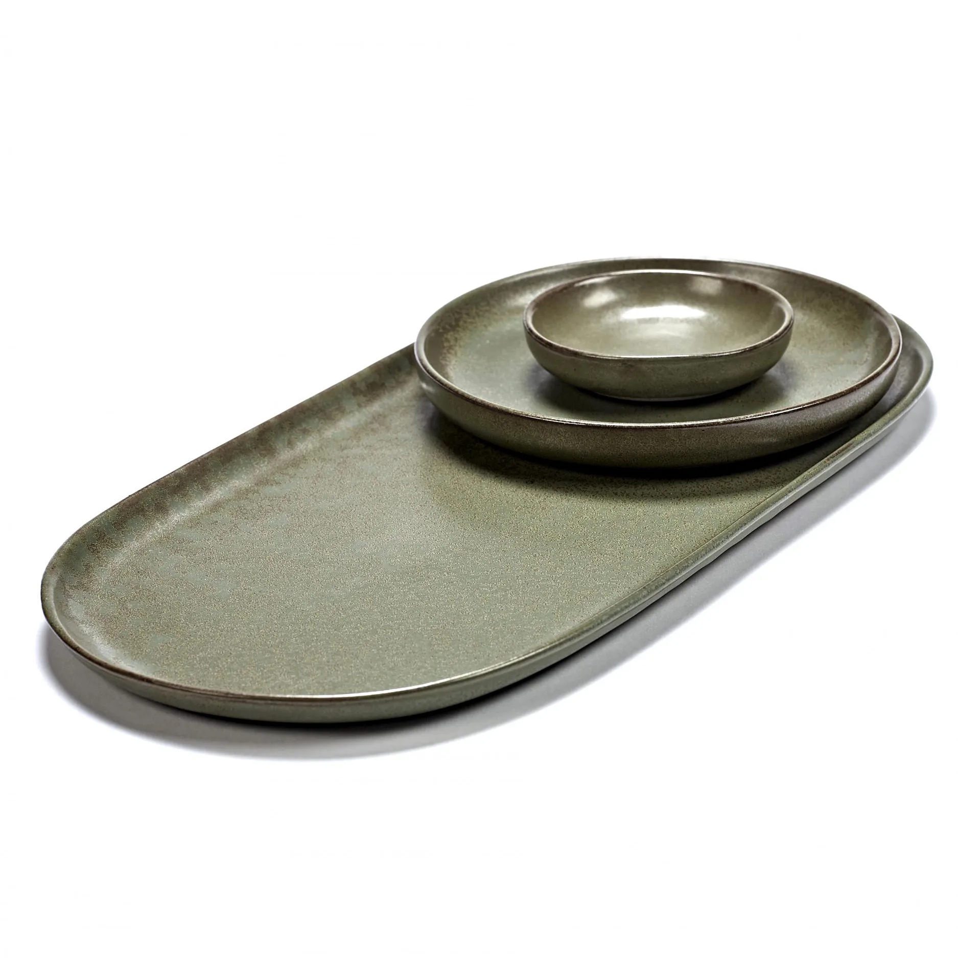 Plato para tapas Surface 17x35,5 cm, Camogreen Serax