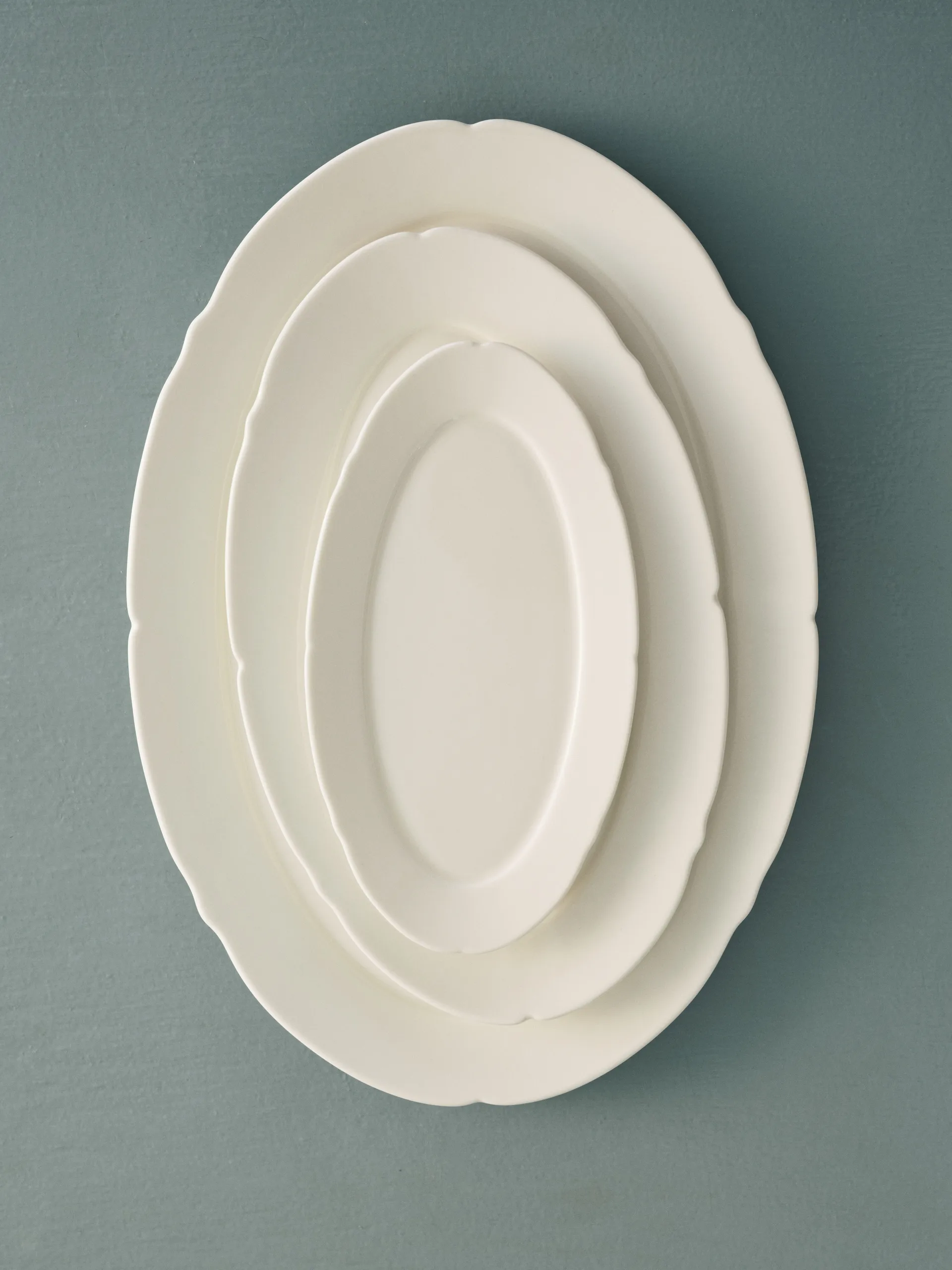 Plato Silhouette oval L 21x30 cm set de 4, White Serax