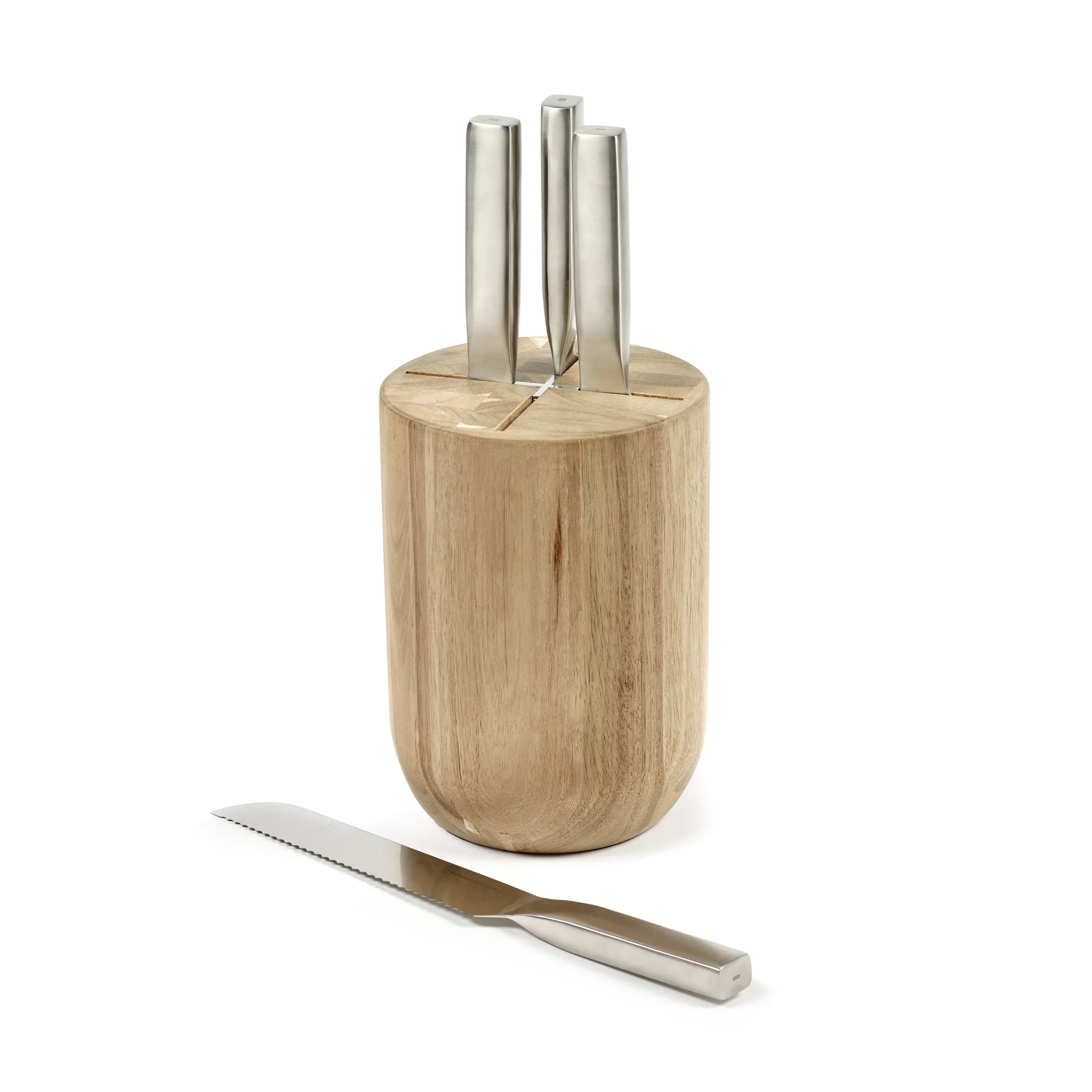 Set de cuchillos con bloque de cuchillos Base 5 piezas, Wood-steel grey Serax