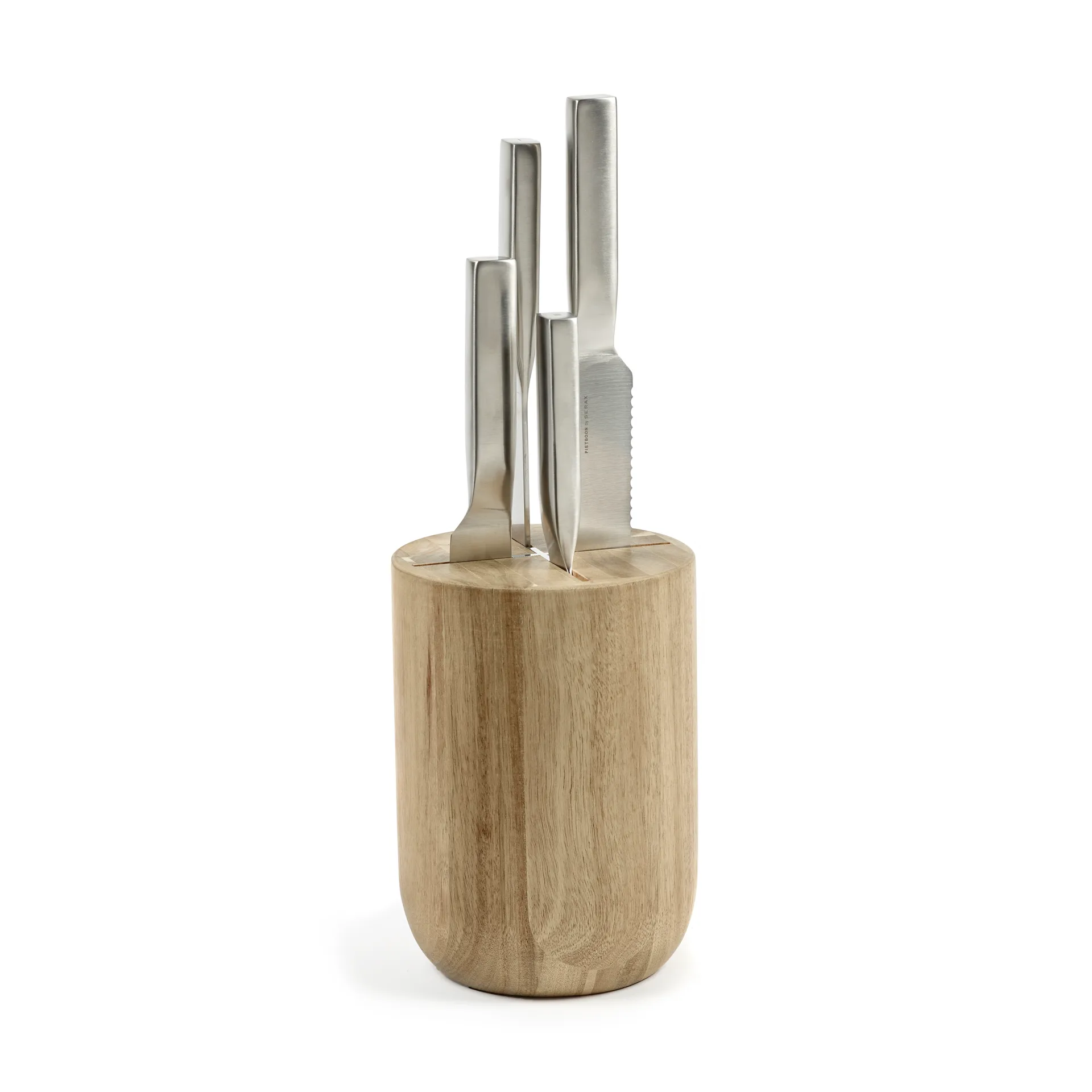 Set de cuchillos con bloque de cuchillos Base 5 piezas, Wood-steel grey Serax