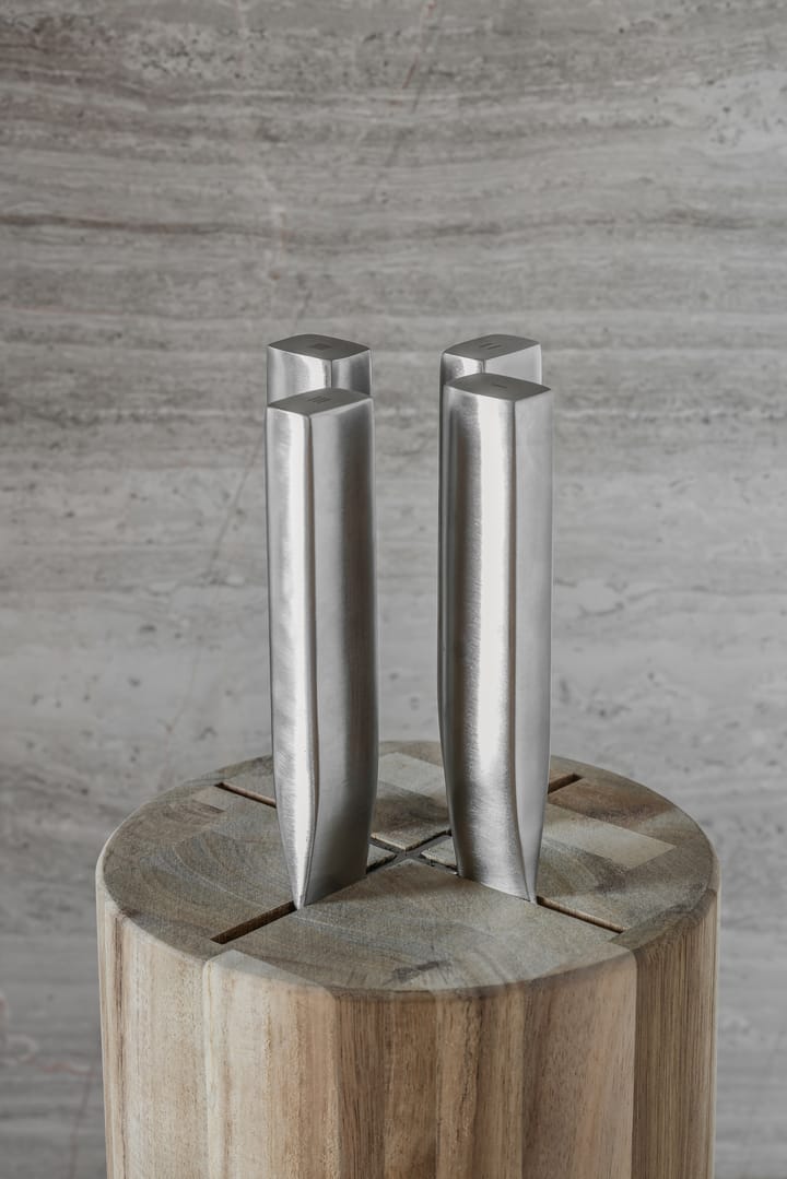 Set de cuchillos con bloque de cuchillos Base 5 piezas, Wood-steel grey Serax