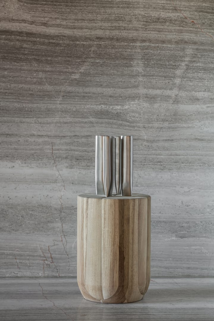 Set de cuchillos con bloque de cuchillos Base 5 piezas, Wood-steel grey Serax