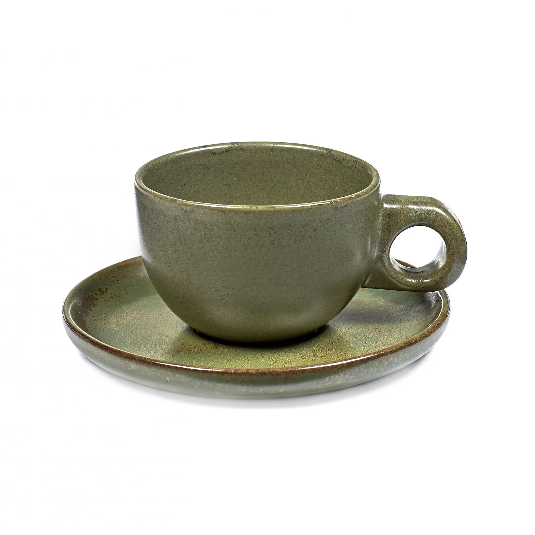 Taza de café y platillo Surface 13 cl, Camogreen Serax