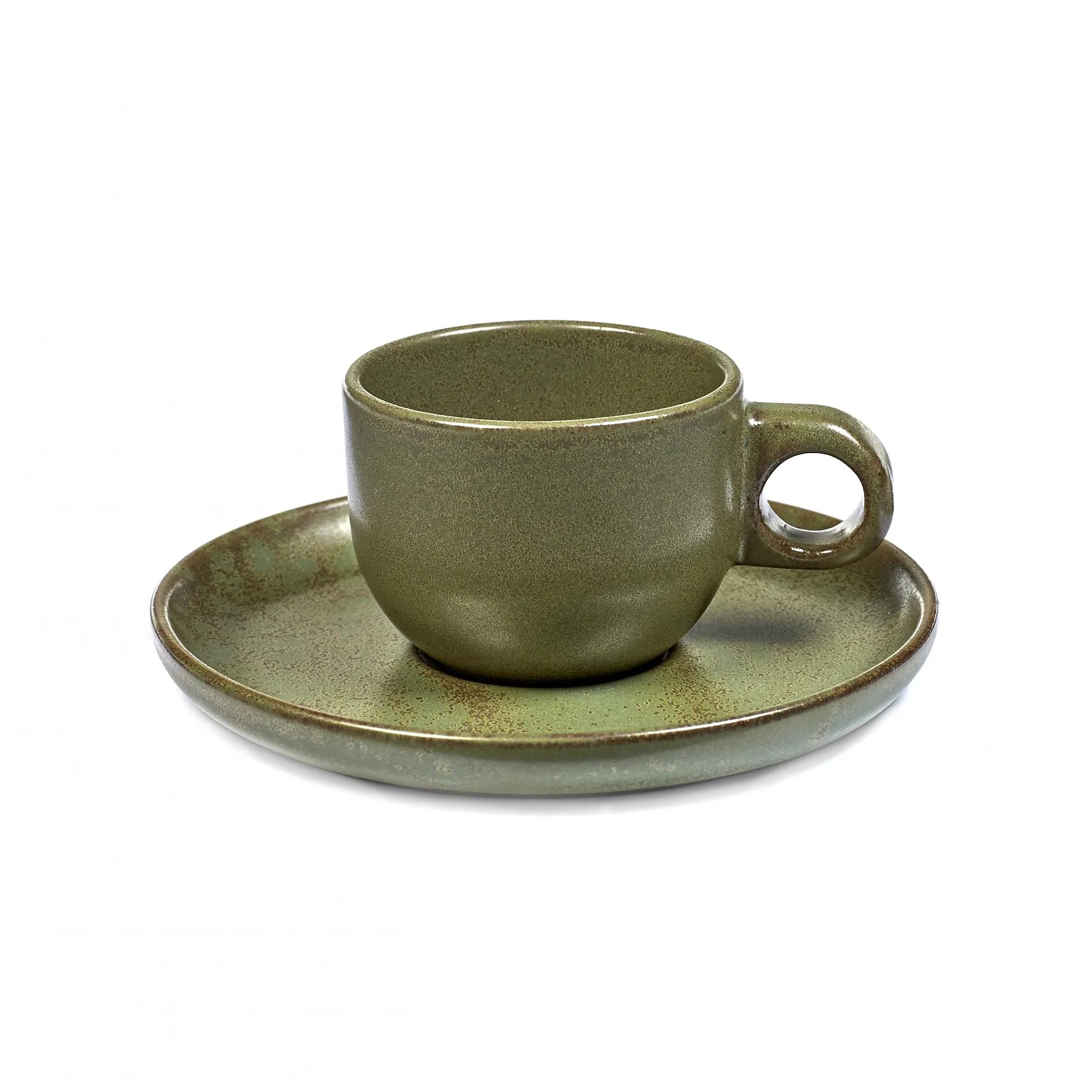 Taza espresso y platillo Surface 10 cl, Camogreen Serax