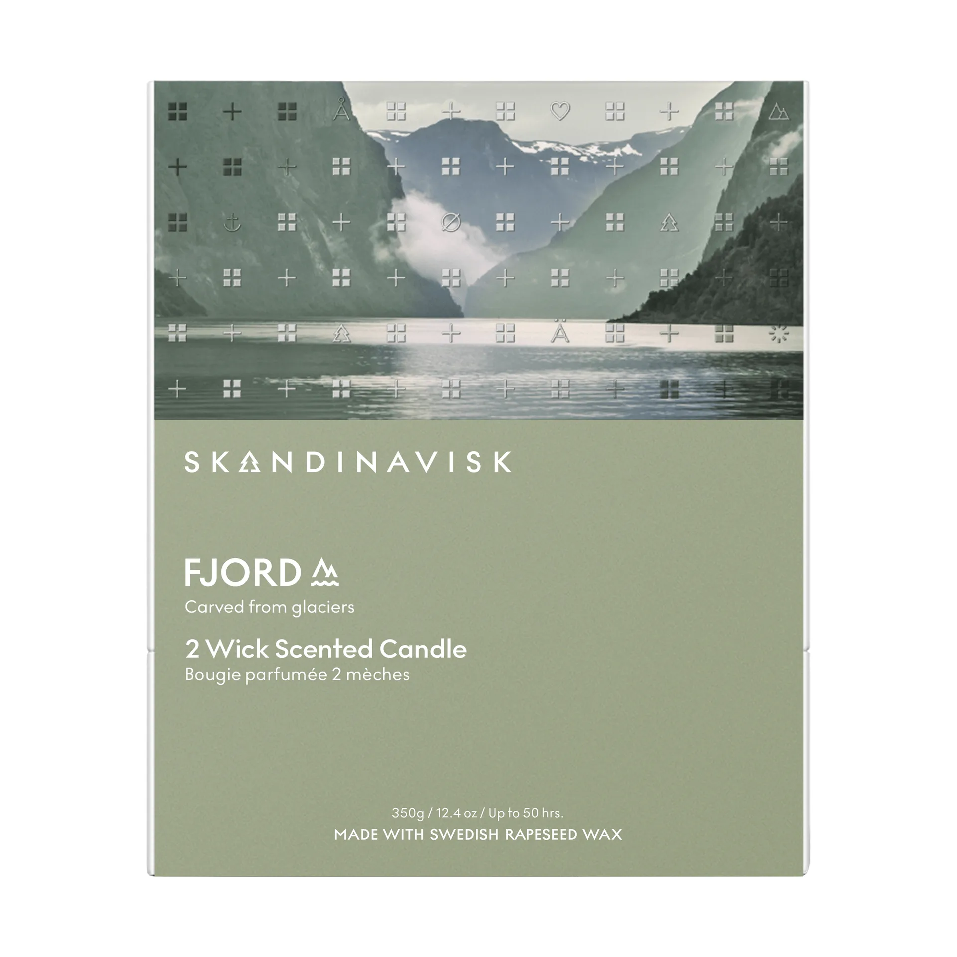 Fjord vela perfumada, 350 g, 2 mechas Skandinavisk