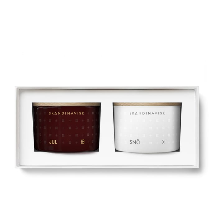 Set de regalo 2 velas White Christmas Mini - 2x90 gr - Skandinavisk