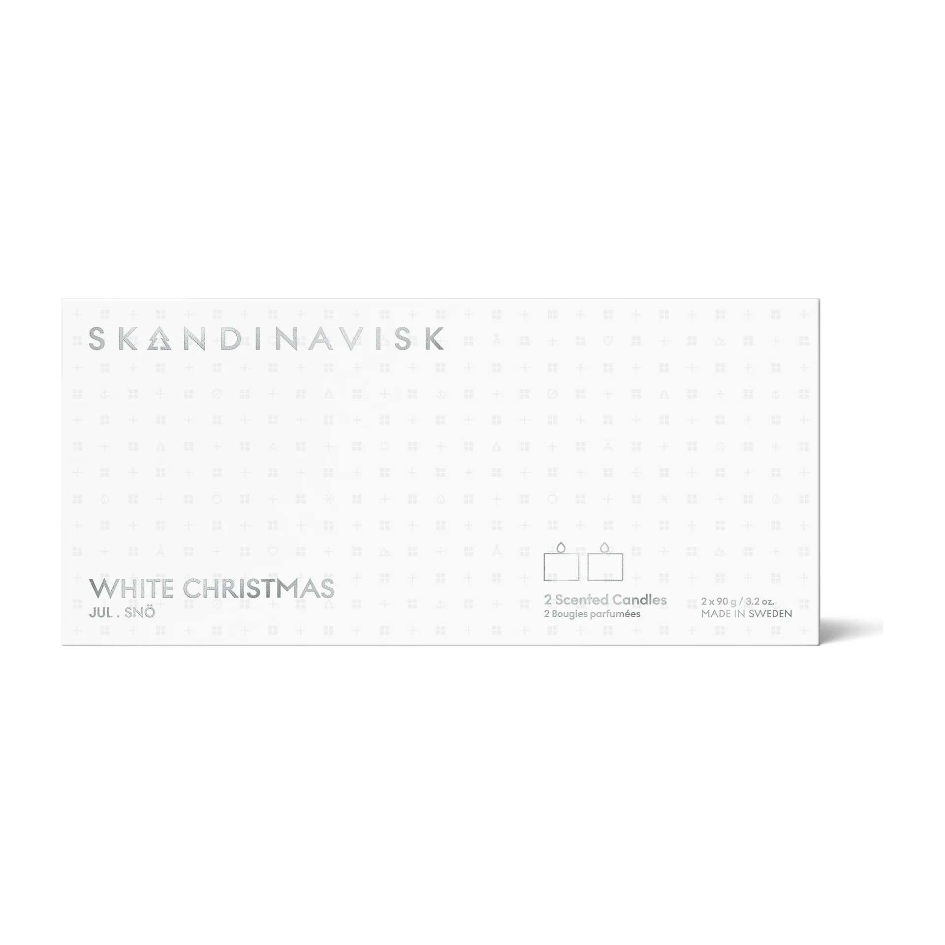 Set de regalo 2 velas White Christmas Mini, 2x90 gr Skandinavisk