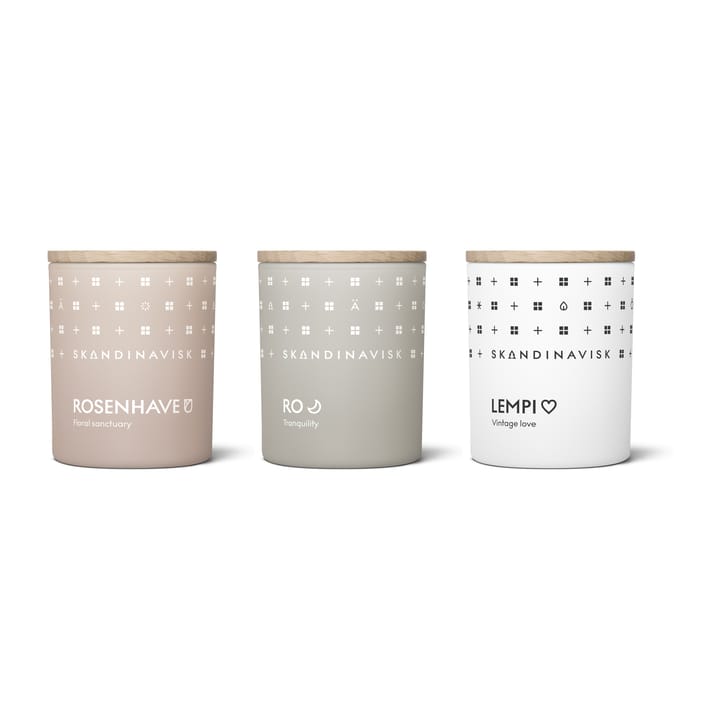 Set de regalo vela perfumada mini Sense, 3 piezas Skandinavisk