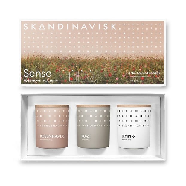 Set de regalo vela perfumada mini Sense, 3 piezas Skandinavisk