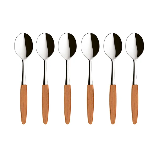 6 Cucharas de postre Skaugum Ecco Teak,  Skaugum of Norway