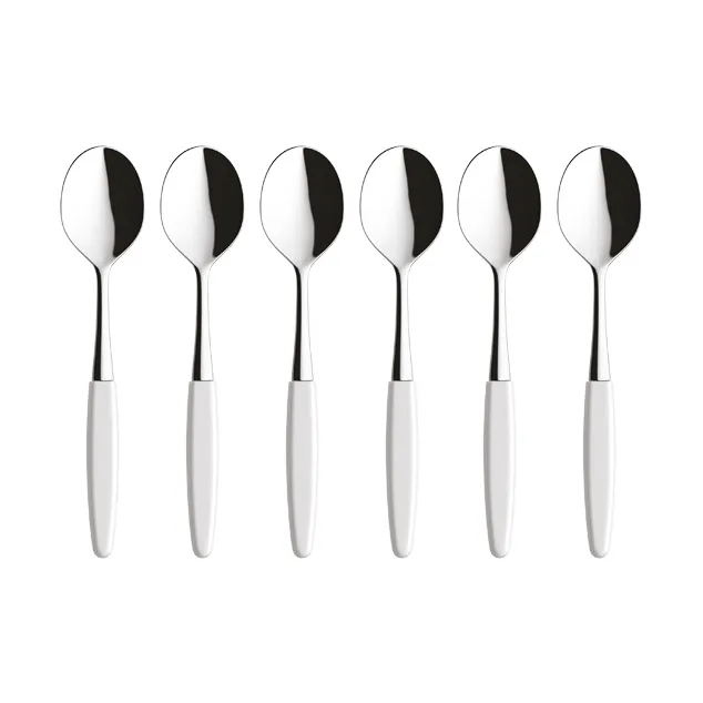 6 Cucharas de postre Skaugum Pure White,  Skaugum of Norway