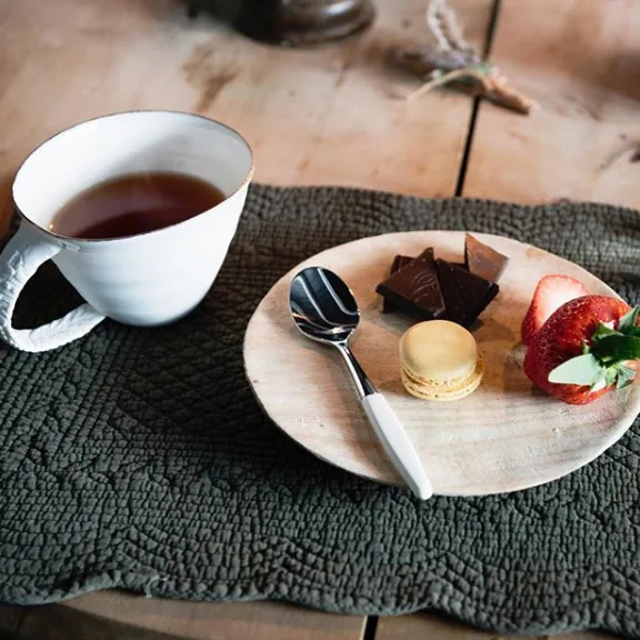 6 Cucharas de postre Skaugum Pure White,  Skaugum of Norway