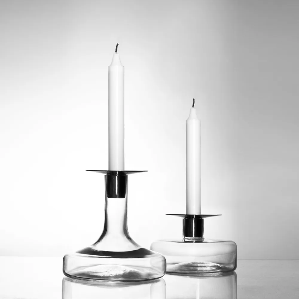 Candelabro Halo, Transparente, pequeño Skrufs Glasbruk