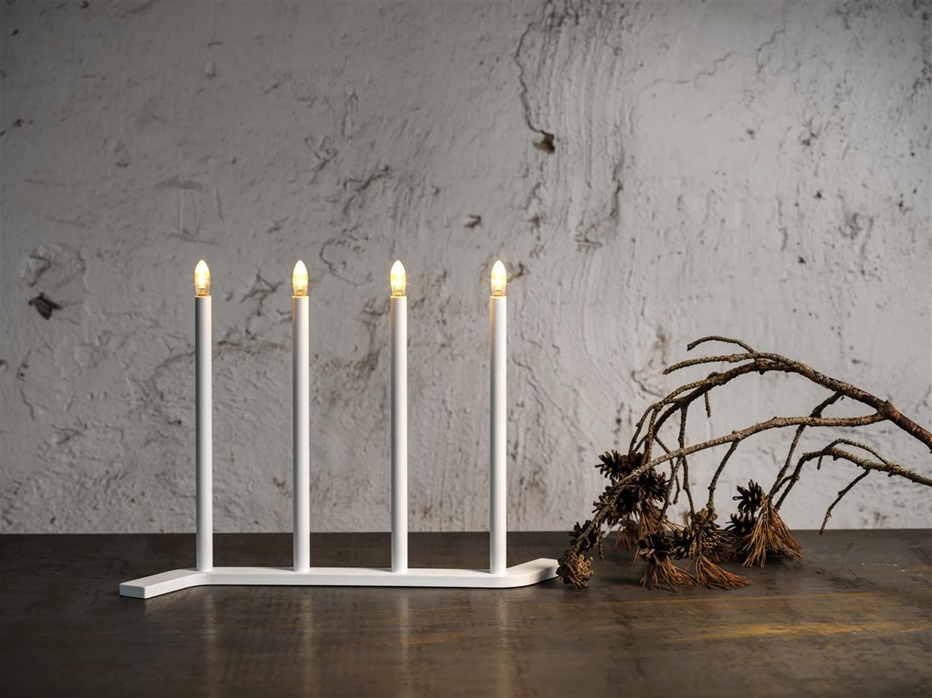 Candelabro de Adviento Advent RE, Blanco, 4 bombillas SMD Design
