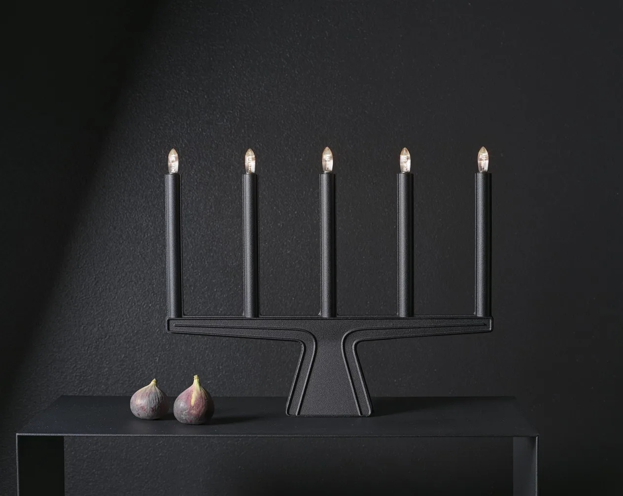 Candelabro de Adviento Stella 5, 41 cm, Negro SMD Design