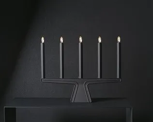 Candelabro de Adviento Stella 5, 41 cm, Negro SMD Design