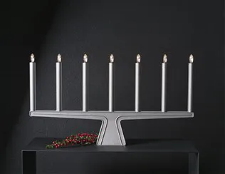 Candelabro de Adviento Stella 7, 60 cm, Aluminio natural SMD Design