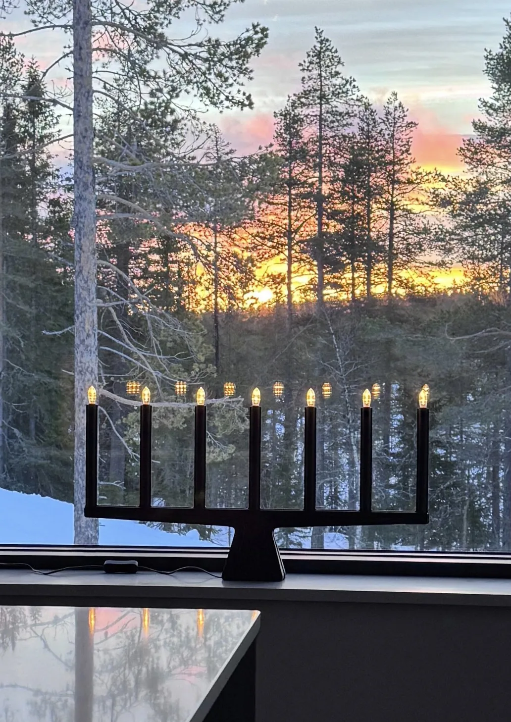 Candelabro de Adviento Stella 7, 60 cm, Negro SMD Design