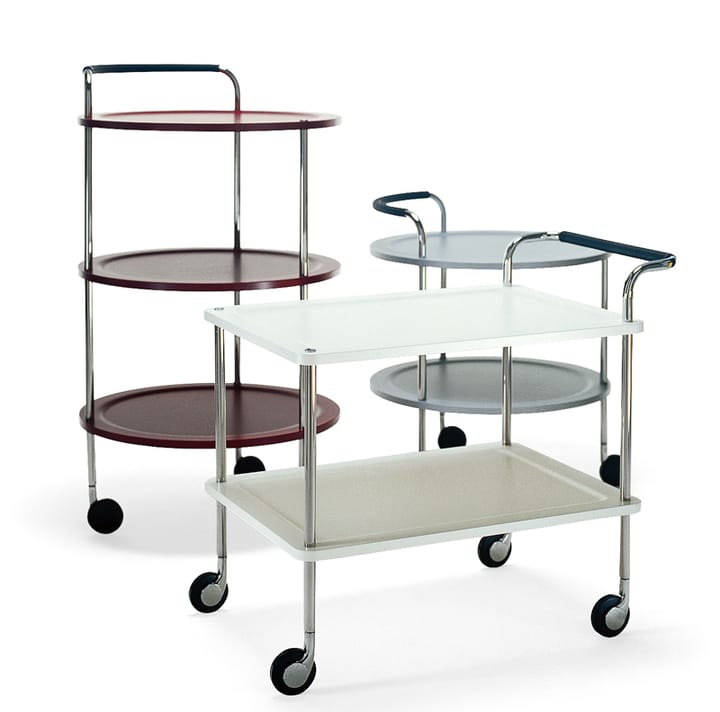Carro con ruedas Trolley Round basic, Gris claro, base de cromo SMD Design