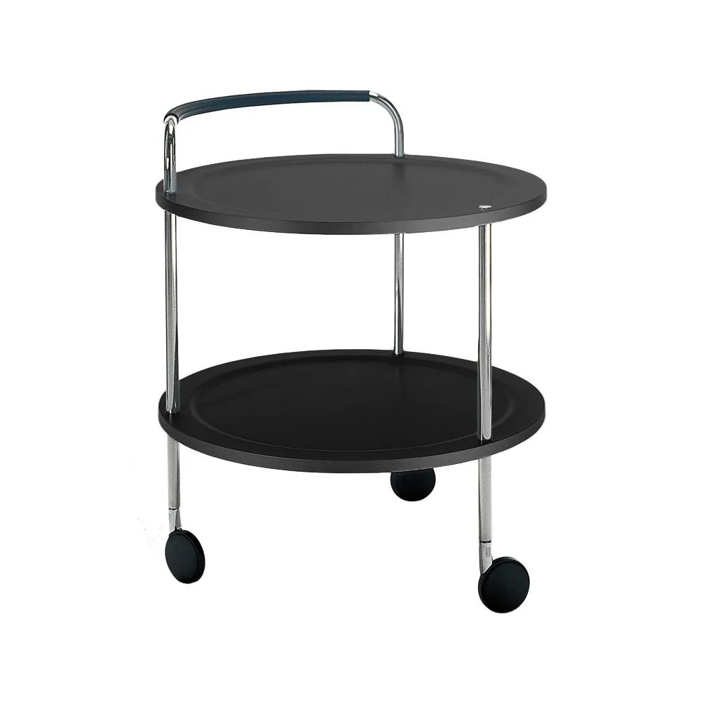 Carro con ruedas Trolley Round basic, Gris oscuro, base de cromo SMD Design