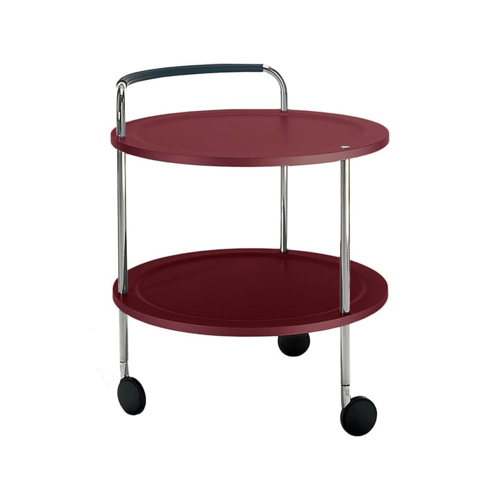 Carro con ruedas Trolley Round basic - Vinrojo, base de cromo - SMD Design