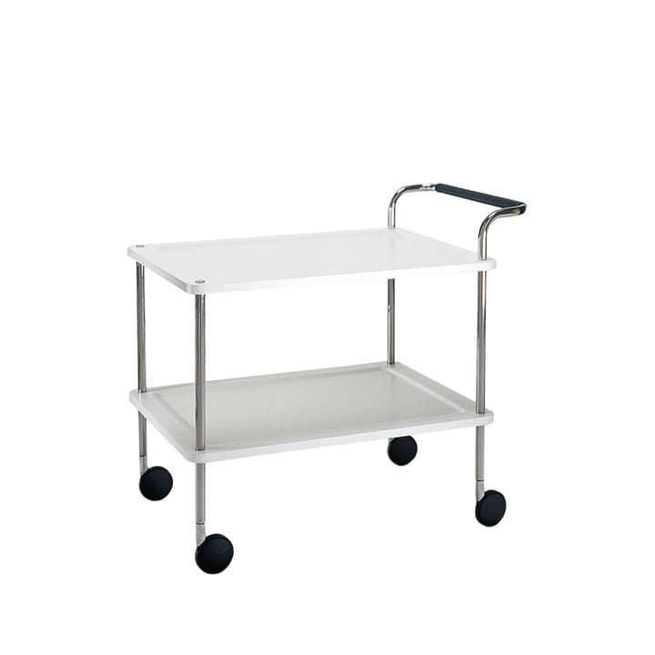 Carro con ruedas Trolley Square - Blanco, base de cromo - SMD Design