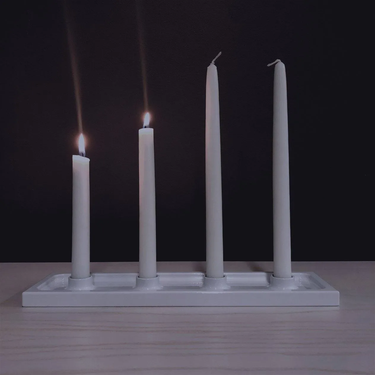 Crater candelabro de Adviento, Blanco, 4 luces SMD Design