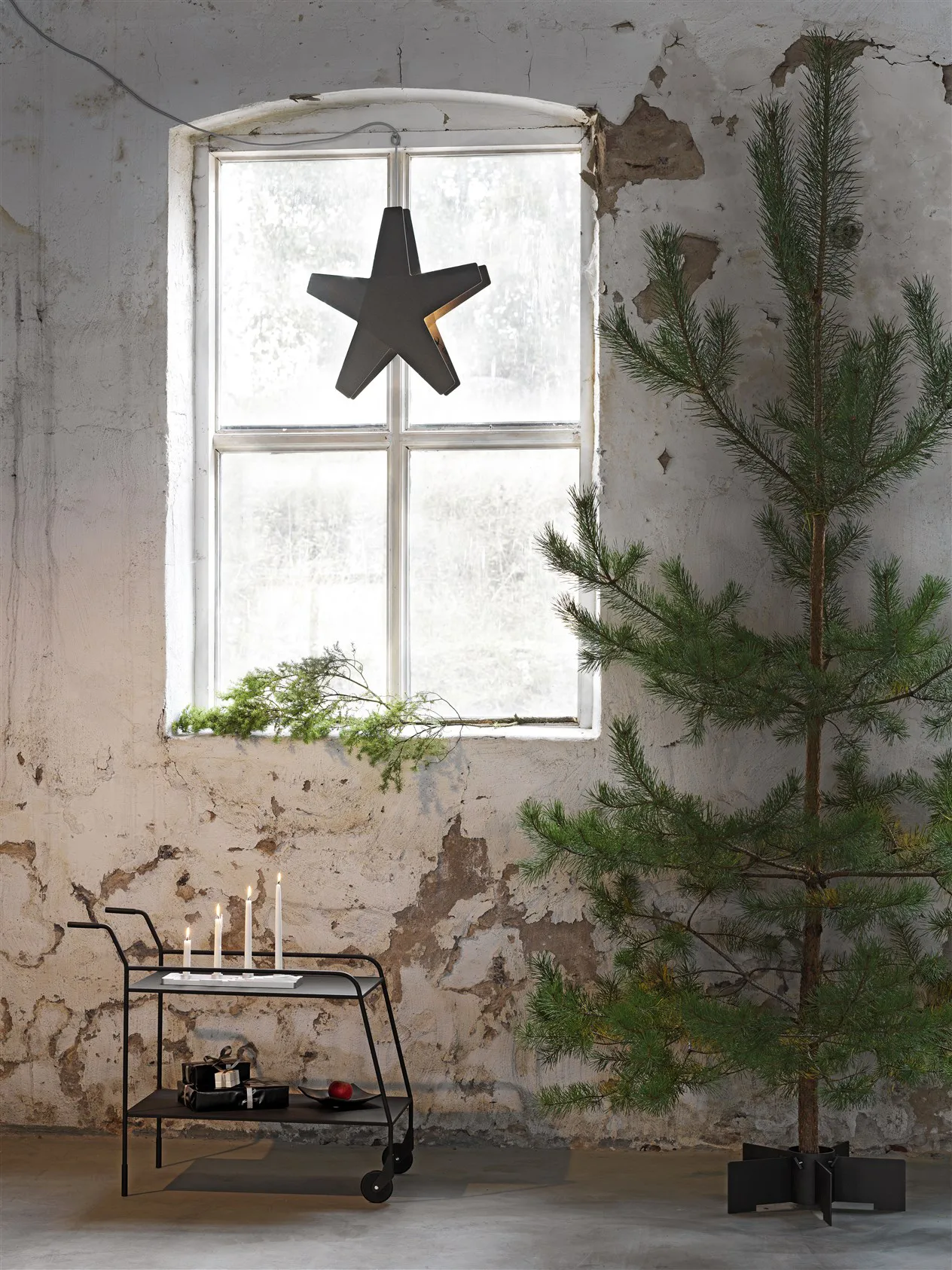 Estrella de Adviento Advent Stjärna, Cable gris-gris, 60 cm SMD Design