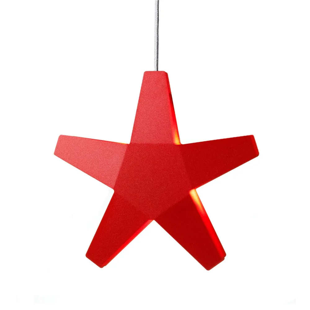 Estrella de Adviento Advent Stjärna, Rojo, 40 cm, cable de tela gris claro SMD Design