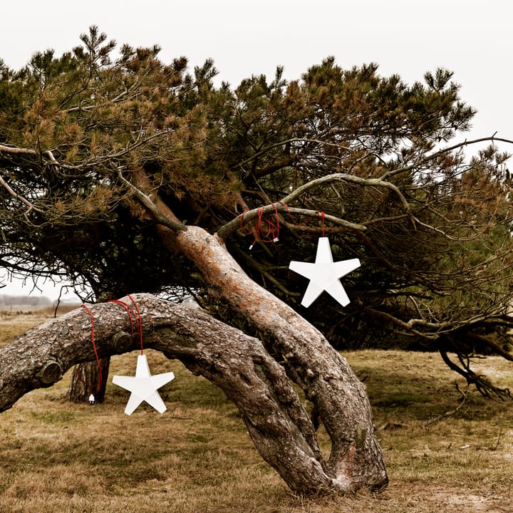 Estrella de Adviento Advent Stjärna, Rojo, 40 cm, cable de tela gris claro SMD Design