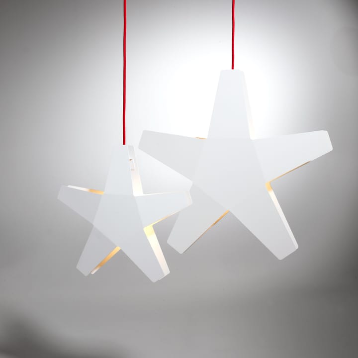Estrella de Adviento Advent Stjärna, Rojo, 40 cm, cable de tela gris claro SMD Design