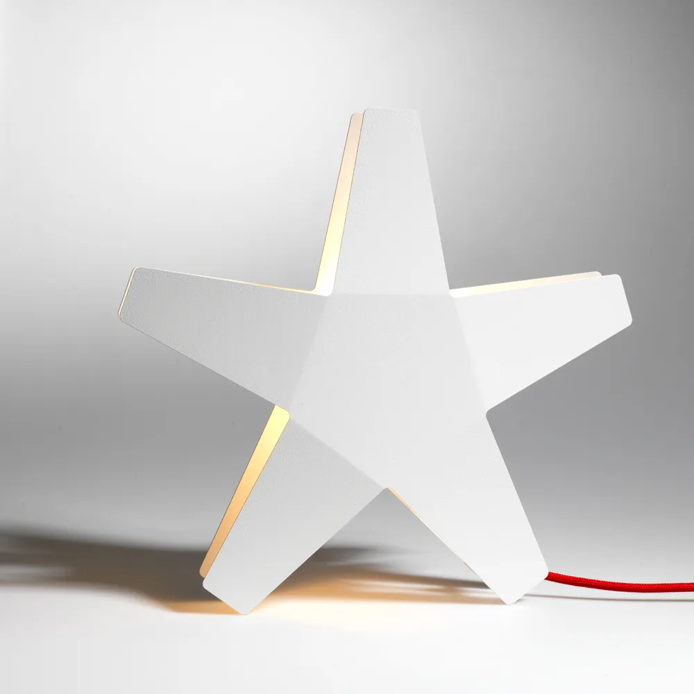 Estrella de Adviento Advent Stjärna, Rojo, 40 cm, cable de tela gris claro SMD Design