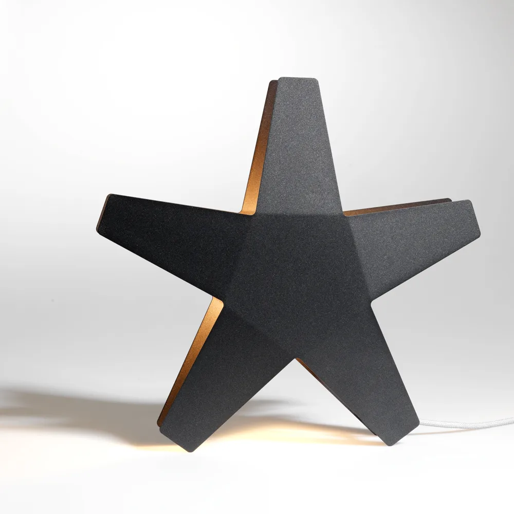 Estrella de Adviento Advent Stjärna, Rojo, 40 cm, cable de tela gris claro SMD Design