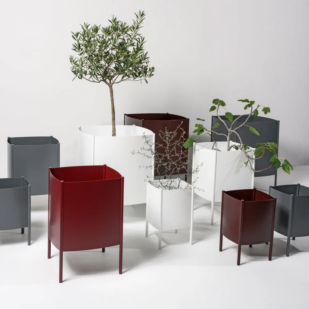 Maceta Konvex Pot, Gris, pequeña Ø23 cm SMD Design