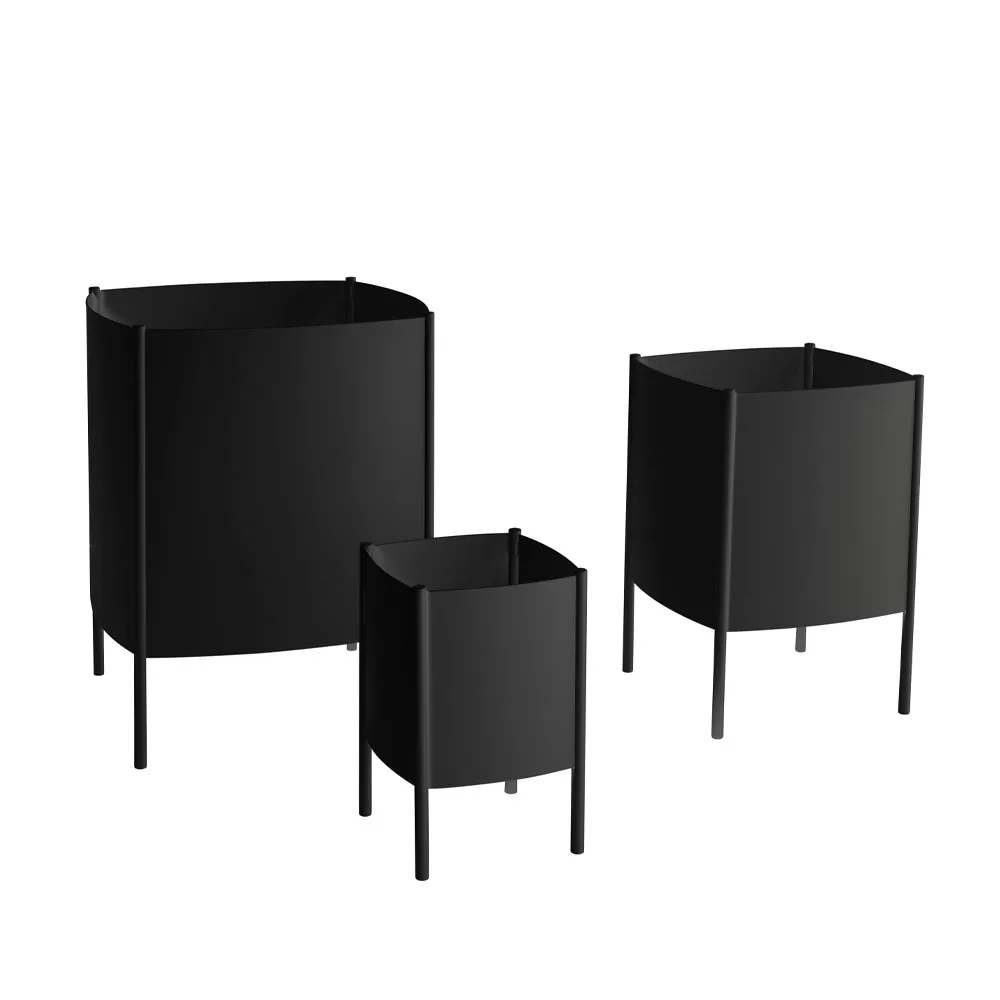 Maceta Konvex Pot, Negro, grande Ø47 cm SMD Design