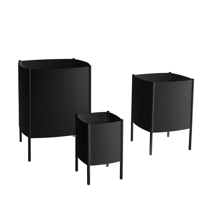 Maceta Konvex Pot, Negro, pequeña Ø23 cm SMD Design
