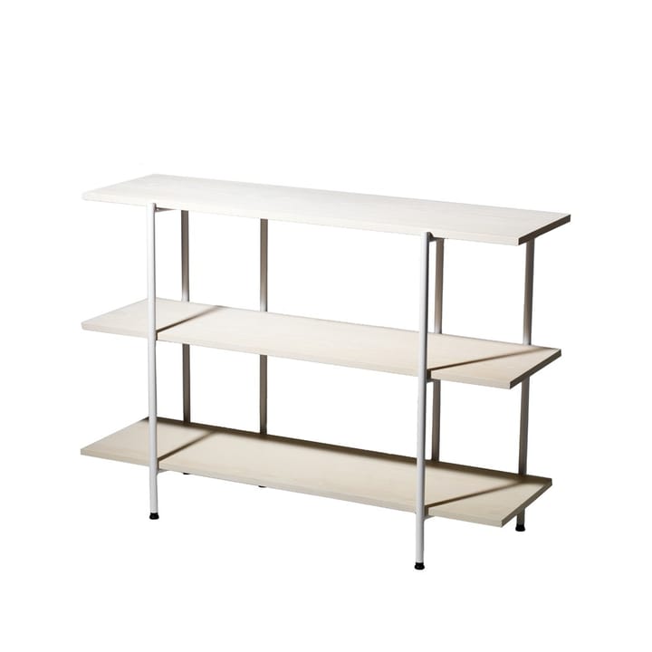 Mesa auxiliar Lilly - Fresno pigmento blanco, estructura acero lacado blanco, 120 cm - SMD Design