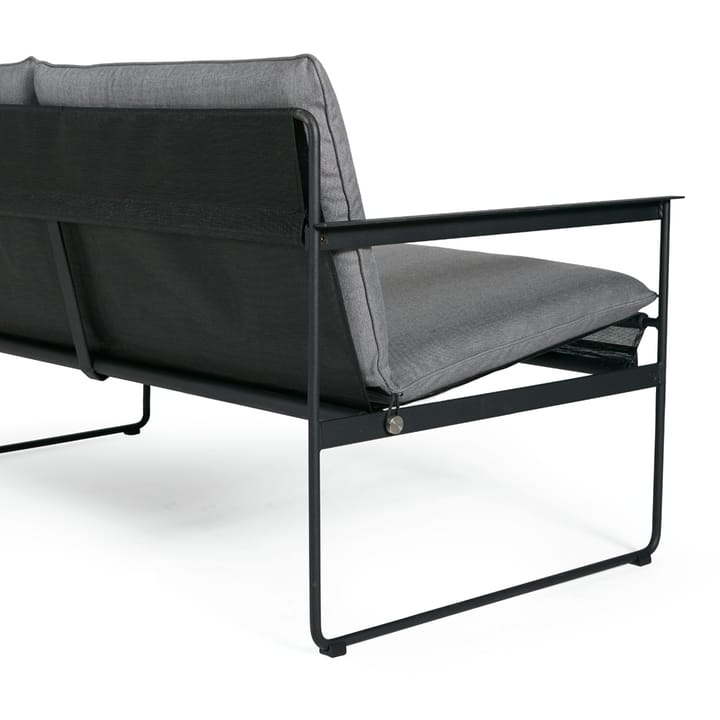 Sofá de 2 plazas Slow, Sunbrella gris-base de acero en color negro SMD Design