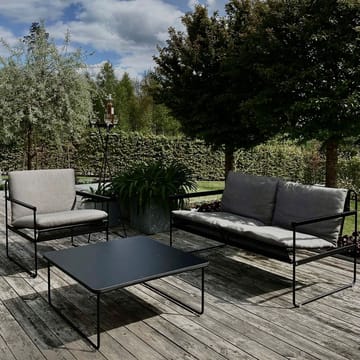 Sofá de 2 plazas Slow - Sunbrella gris-base de acero en color negro - SMD Design