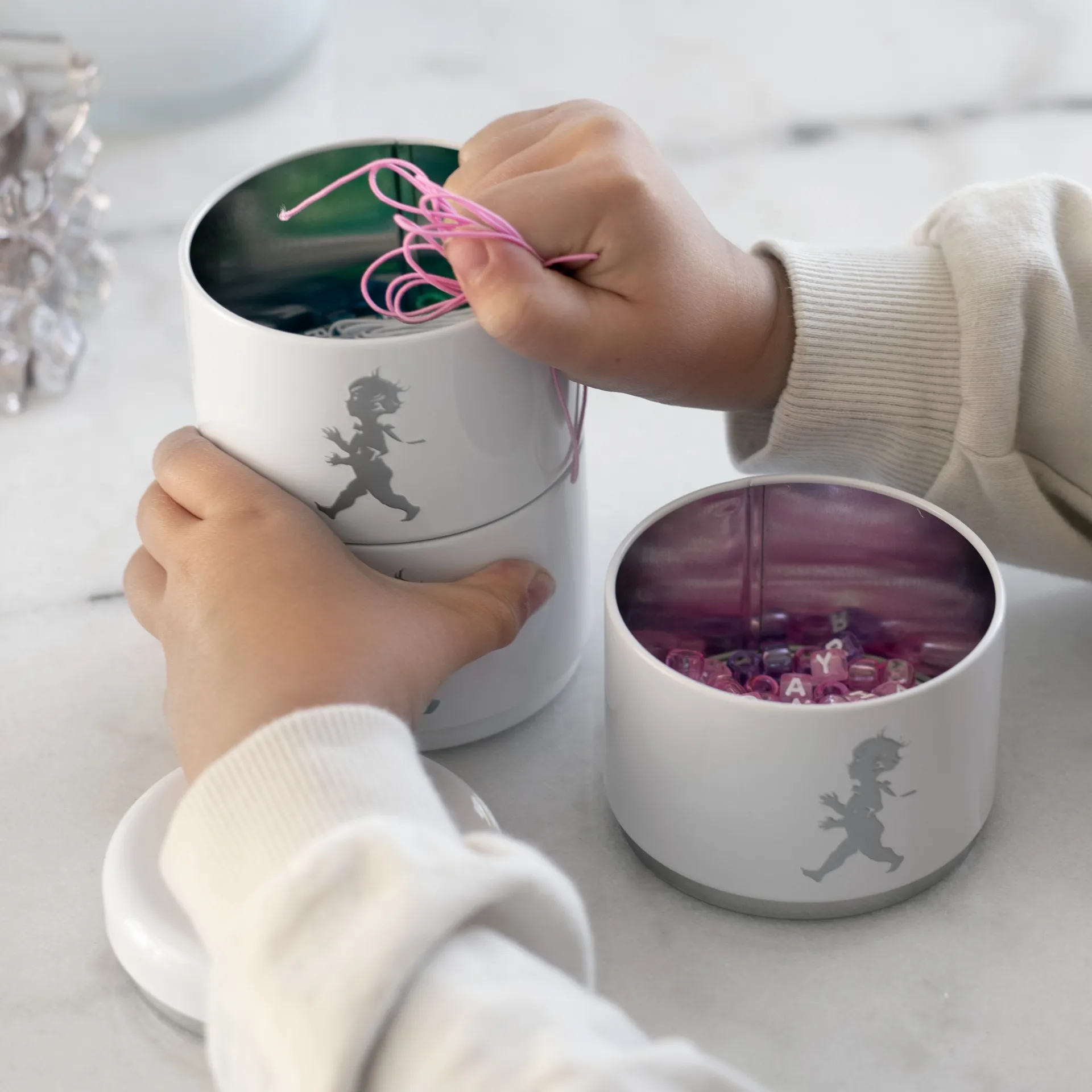 Bote con 3 compartimentos Solstickan Ø8,5 cm, Blanco Solstickan Design
