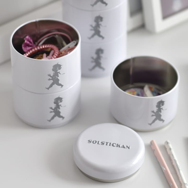 Bote con 3 compartimentos Solstickan Ø8,5 cm, Blanco Solstickan Design