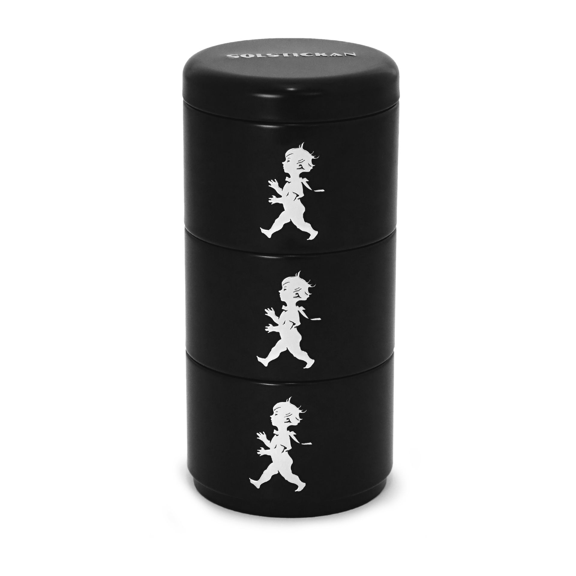 Bote con 3 compartimentos Solstickan Ø8,5 cm, Negro Solstickan Design