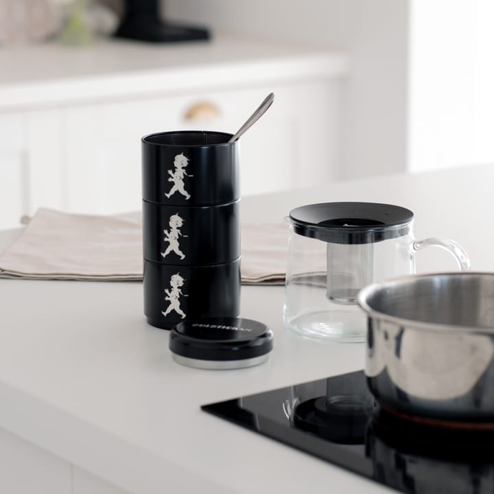 Bote con 3 compartimentos Solstickan Ø8,5 cm, Negro Solstickan Design
