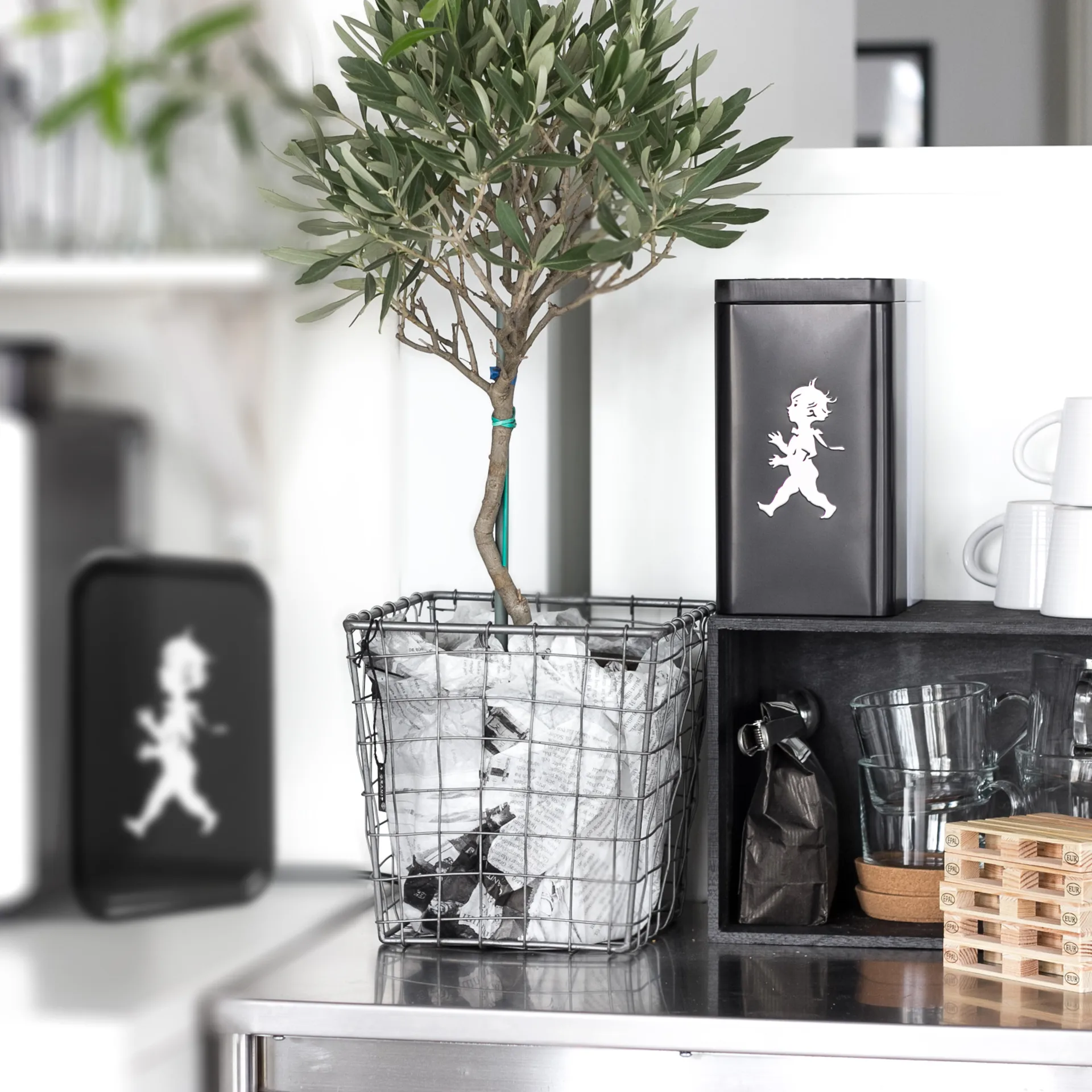 Bote de café Solstickan 20,5 cm, Negro mate Solstickan Design