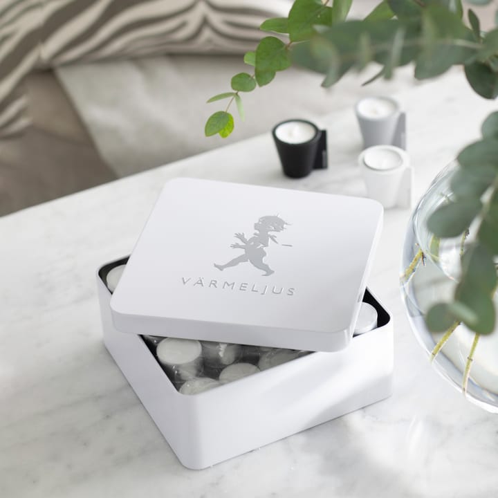 Caja de velas Solstickan 21x21 cm, Blanco brillante Solstickan Design