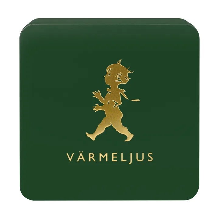 Caja de velas Solstickan 21x21 cm - Verde-oro - Solstickan Design