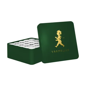 Caja de velas Solstickan 21x21 cm - Verde-oro - Solstickan Design